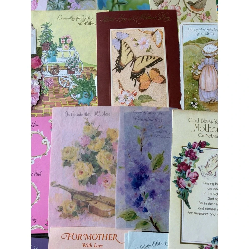 Vintage Mother's Day Greeting Cards Fronts ONLY Scrapbooking Crafts Lot of 50+